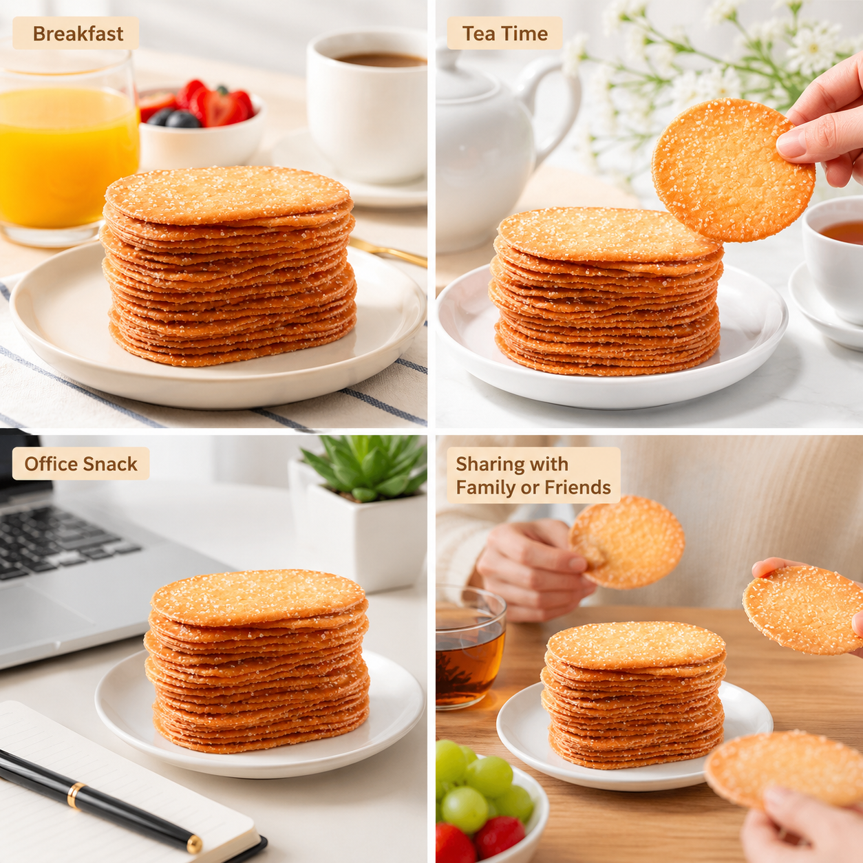 Sweet Sugar-Sprinkled Thin Crispy Biscuits - 5.8 lbs Jumbo Stock-Up Bulk Pack