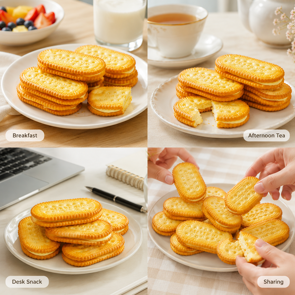 Crispy Orange Cream Sandwich Biscuits Set - 4.4 lbs Value Stock-Up Bulk Pack, 20 Individual Packs