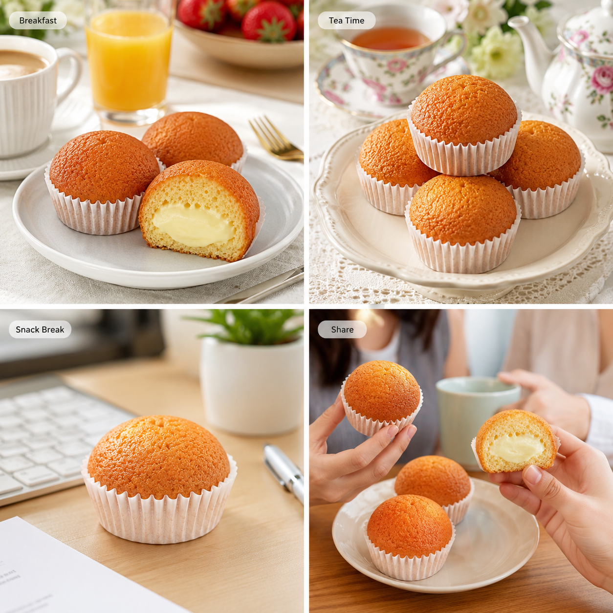 Soft-Baked Custard Cream Filled Cupcakes - 9.0 lbs Mega Stock-Up Bulk Pack, 70 Individually Wrapped Pieces