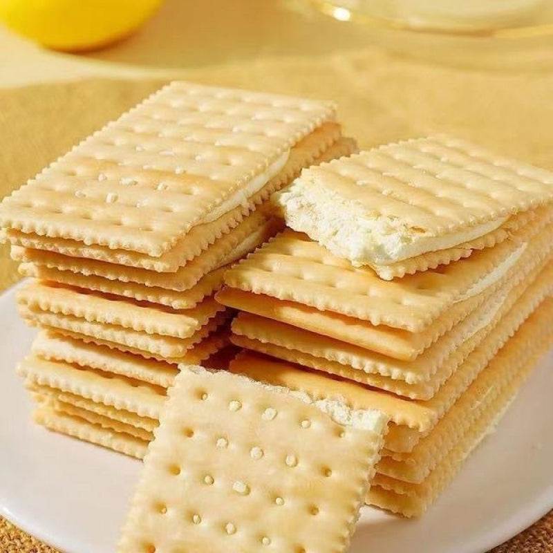 12.14oz/1box [Da'erdun] Soda Sandwich Cookies Lemon Flavor