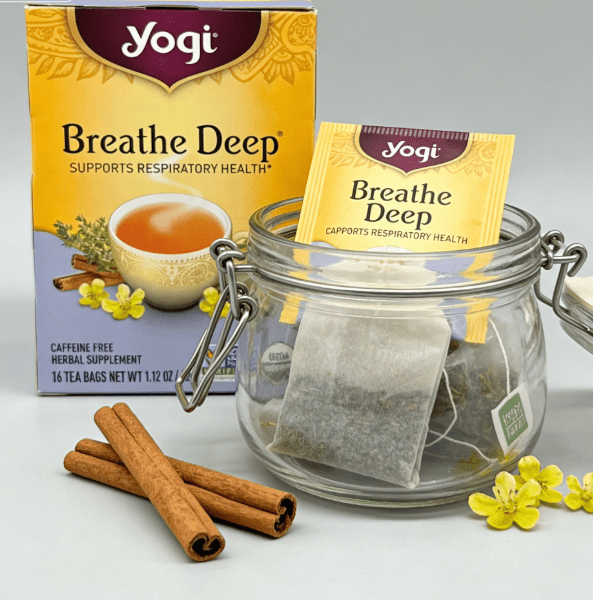 1.13 oz（1Boxed）Yogi  Breathe Deep Herbal Tea，	Christmas Gifts，Christmas Snacks，New Year Snacks，Party Snacks