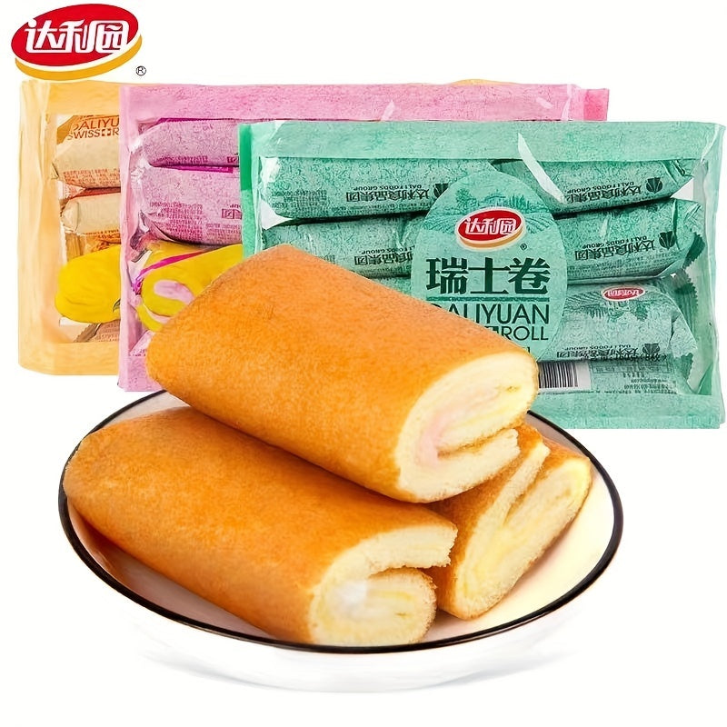6.35oz/pack (include 8 smal bags)Dali Garden Swiss Roll，Individually packaged Swiss rolls，Three flavors