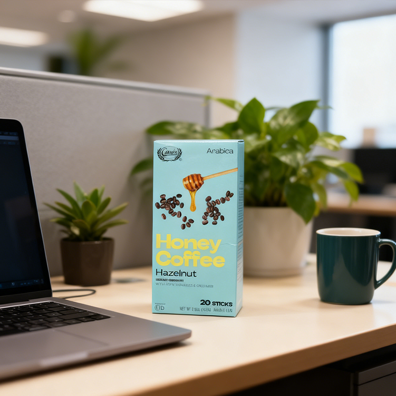 8.46oz（1Boxed）Gaines Instant coffee with honey and hazelnut flavor（Honey Coffee Hazelnut）,Christmas Gifts