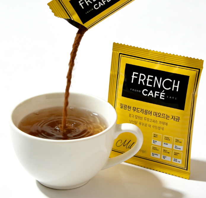 7.83 oz（1Boxed）South Korea, Nanyang French Cafe（Furanchi）Mild Flavored 3-in-1 Instant Coffee，Christmas Gifts，Christmas Snacks，New Year Snacks，Party Snacks