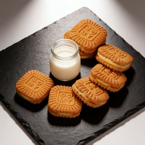 10.43oz/1bag Caramel Filled Cookies,Crispy Butter Cookies, Irresistibly Sweet & Buttery, Perfect Indulgent Treat for Dessert, Coffee Breaks, or a Moment of Craving