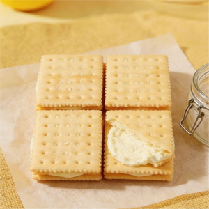 12.14oz/1box [Da'erdun] Soda Sandwich Cookies Lemon Flavor,Crispy & Airy Soda Crackers with Zesty Lemon Cream Filling, Light, Refreshing & Not Too Sweet, Perfect Snack for Tea, Kids' Lunch Box, or a Thirst Quencher