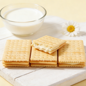 12.14oz/1box [Da'erdun] Soda Sandwich Cookies Lemon Flavor,Crispy & Airy Soda Crackers with Zesty Lemon Cream Filling, Light, Refreshing & Not Too Sweet, Perfect Snack for Tea, Kids' Lunch Box, or a Thirst Quencher