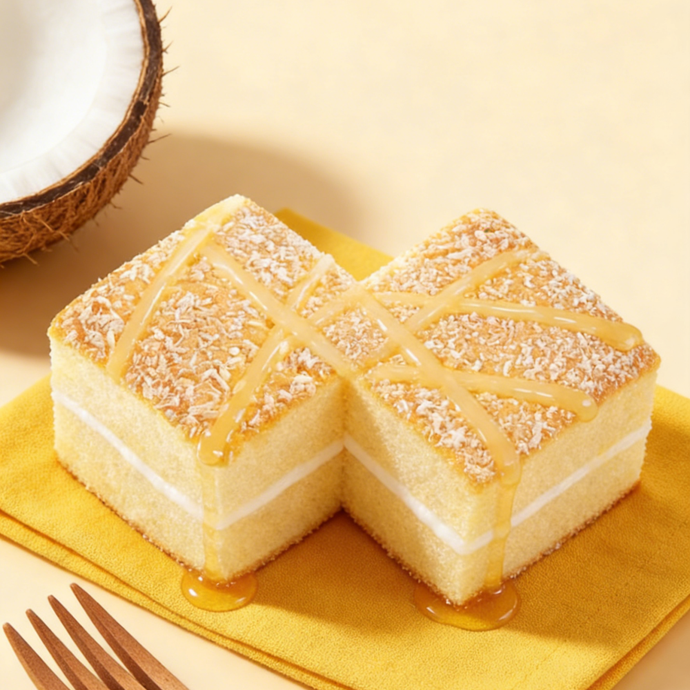 2.04LB/1boxed(Includes 50 packages)[Three Squirrels] Coconut Tender Cake,Soft & Chewy Coconut Milk Cakes in Bulk, Made with Real Coconut, Lightly Sweet & Fragrant, Perfect Value Pack for Office, Family, or Party Sharing