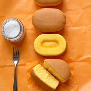 9.1oz/1boxed(Includes 4 packages) Sugar-free Salted Cake,Delicate Sponge Cake with a Subtle Savory Note, No Added Sugar, Light & Satisfying, Perfect for Health-Conscious Snackers, Diabetics, or Low-Carb Diets