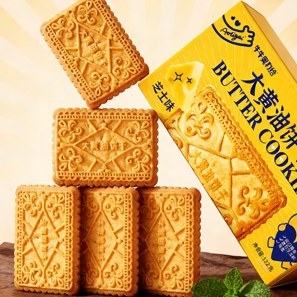 Butter Cookies Cheese Flavor,Crumbly & Melt-in-Your-Mouth, Classic Shortbread Recipe, 6.05oz