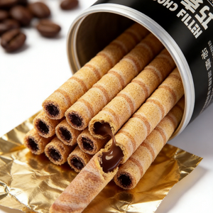 3.57oz/1 boxed [Buke] Chocolate Sandwich Rolls，Chocolate Flavor and Hazelnut Chocolate Flavor,Two flavors