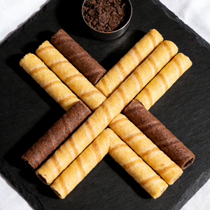 3.57oz/1 boxed [Buke] Chocolate Sandwich Rolls，Chocolate Flavor and Hazelnut Chocolate Flavor,Two flavors