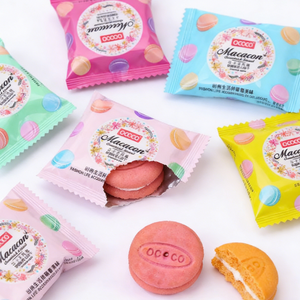 13.4oz/1bag Macaron Flavor Strawberry Flavor Sandwich Cookies,Crispy, Delicate Cookies with Strawberry Cream Filling, Inspired by French Patisserie, Elegant Treat for Afternoon Tea, Gifting, or a Luxurious Snack