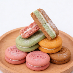 13.4oz/1bag Macaron Flavor Strawberry Flavor Sandwich Cookies,Crispy, Delicate Cookies with Strawberry Cream Filling, Inspired by French Patisserie, Elegant Treat for Afternoon Tea, Gifting, or a Luxurious Snack