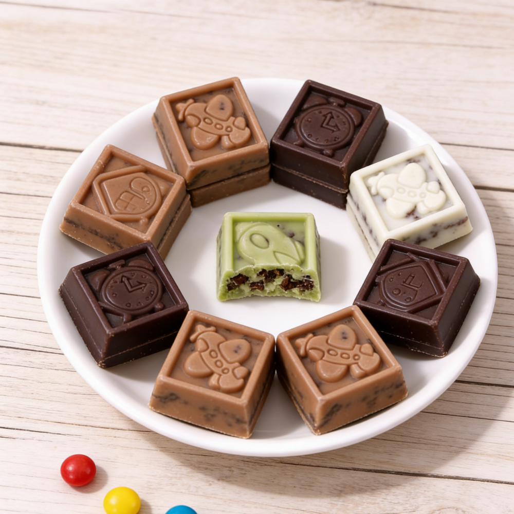 8.17oz/1boxed [Qiaoyuan] Chocolate,Blueberry Flavor、White Chocolate、Cookie Caramel Flavor、Cookie Matcha Flavor，Four flavors