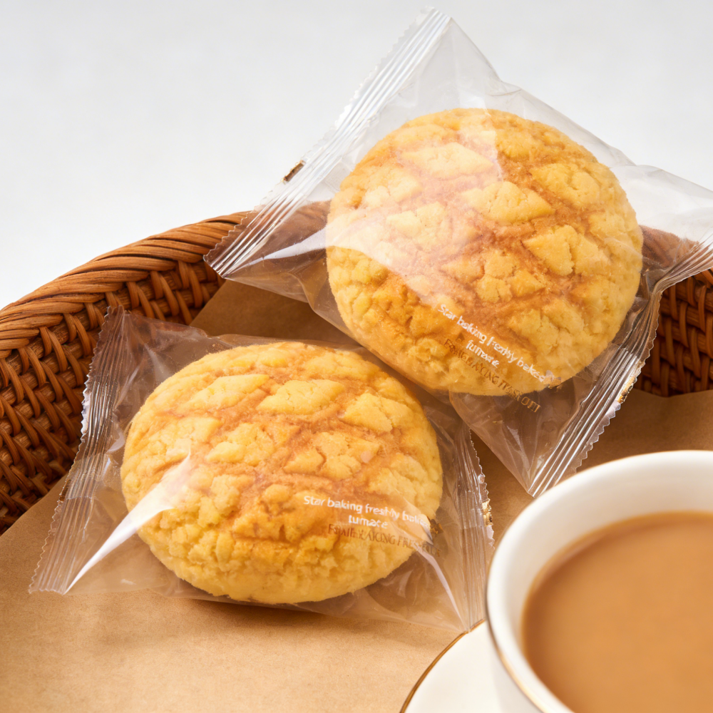 15.81oz/1bag [MaiShi Du] Hong Kong Style Pineapple Bun,Classic Pineapple-Topped Bun with Crispy, Sweet Crust & Soft Milk Bread, Authentic Bakery Treat for Breakfast or Tea