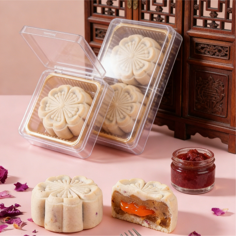 11.84oz/1bag (Includes 8 packages) Rose Heart Seven White Cake,Elegant Rose-Flavored Cake, Light, Fragrant & Aesthetically Pleasing, Perfect for Gifting, Tea Time, or Ladies' Party