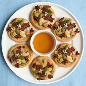 11.8oz/1bag(Includes 30 packages) Nut Pizza Round Cake,Mini Round Cookie with Nuts, Seeds & Dried Fruit, Resembling a Pizza, A Wholesome & Crunchy Bite-Sized Snack Perfect for Sharing