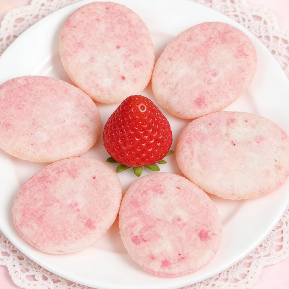 10.98oz [XiaoShuaiCai]"Rice falls in love with berries"Strawberry flavored rice cake,Party Snacks
