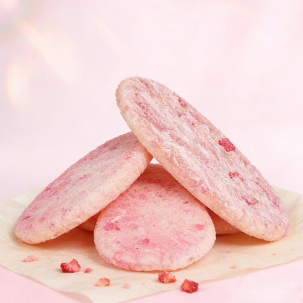 10.98oz [XiaoShuaiCai]"Rice falls in love with berries"Strawberry flavored rice cake,Party Snacks