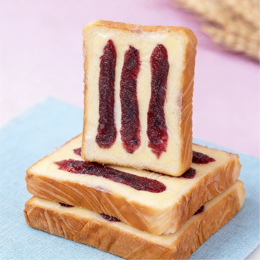 1.01LB [Squirrel Xiaobu] Milk Cap Toast,Two flavors,Toast Topped with Jam, Soft Bread with Sweet & Fruity Flavors, Fun Snack for Kids' Breakfast or Tea Time