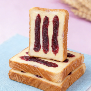 1.01LB [Squirrel Xiaobu] Milk Cap Toast,Two flavors,Toast Topped with Jam, Soft Bread with Sweet & Fruity Flavors, Fun Snack for Kids' Breakfast or Tea Time