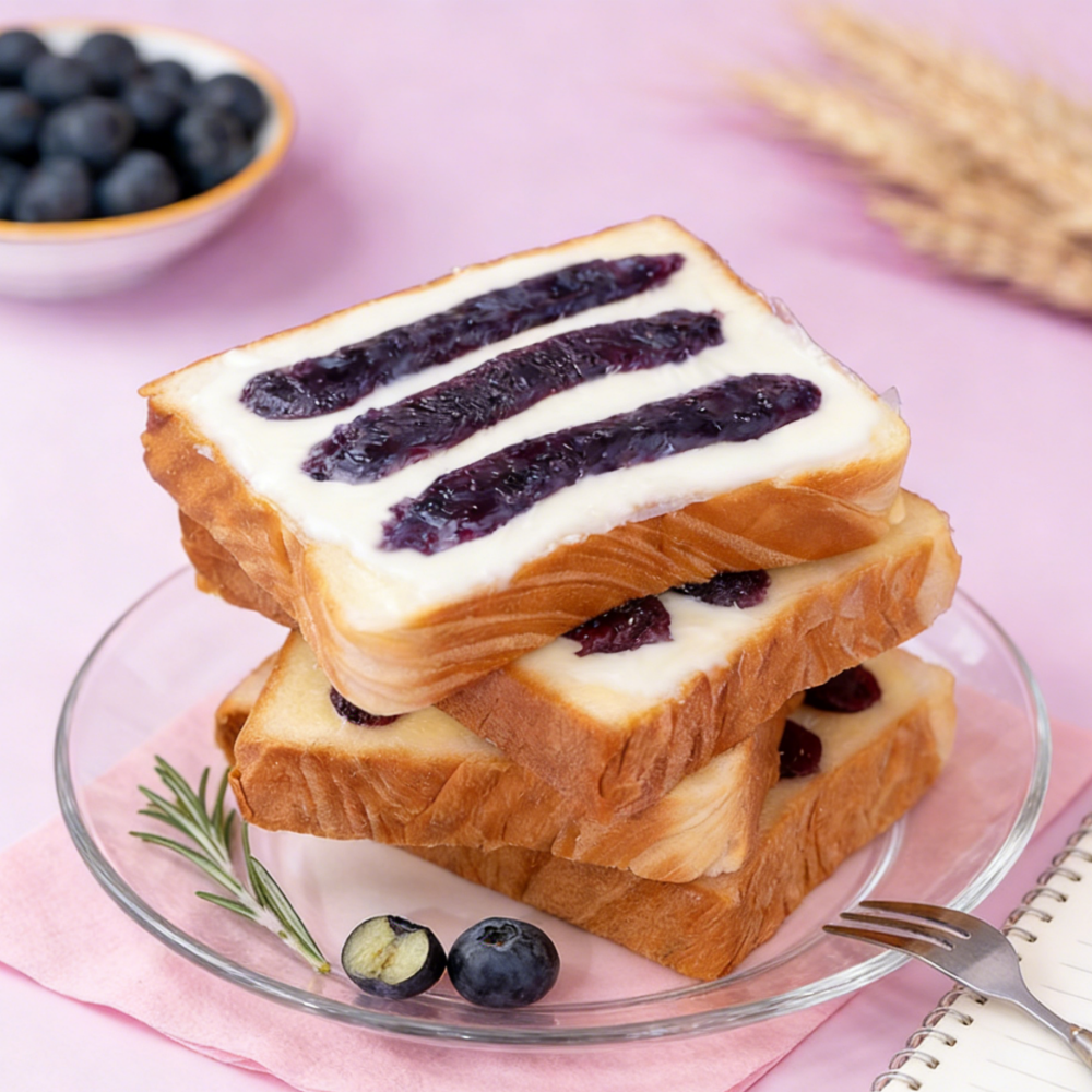 1.01LB [Squirrel Xiaobu] Milk Cap Toast,Two flavors,Toast Topped with Jam, Soft Bread with Sweet & Fruity Flavors, Fun Snack for Kids' Breakfast or Tea Time
