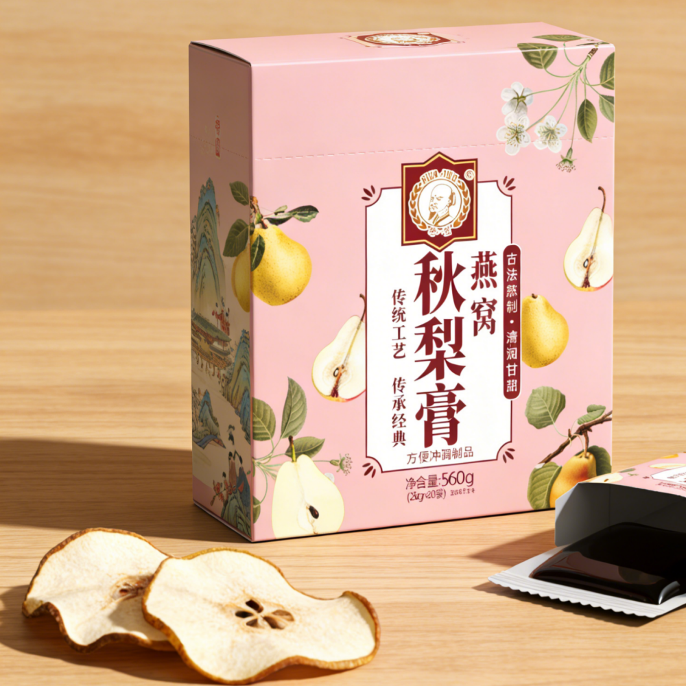 1.36LB/1boxed(Includes 20 packages) [Huatuo] Bird's Nest Autumn Pear Syrup,Party Snacks