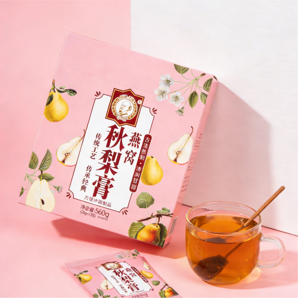 1.36LB/1boxed(Includes 20 packages) [Huatuo] Bird's Nest Autumn Pear Syrup,Party Snacks