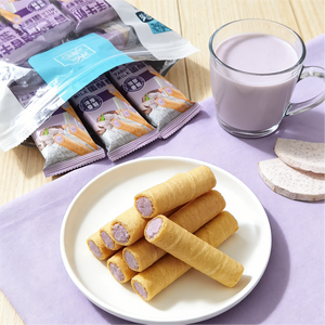 14.11oz/1bag Taro Milk Egg Roll Crispy,Party Snacks