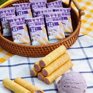 14.11oz/1bag Taro Milk Egg Roll Crispy,Party Snacks