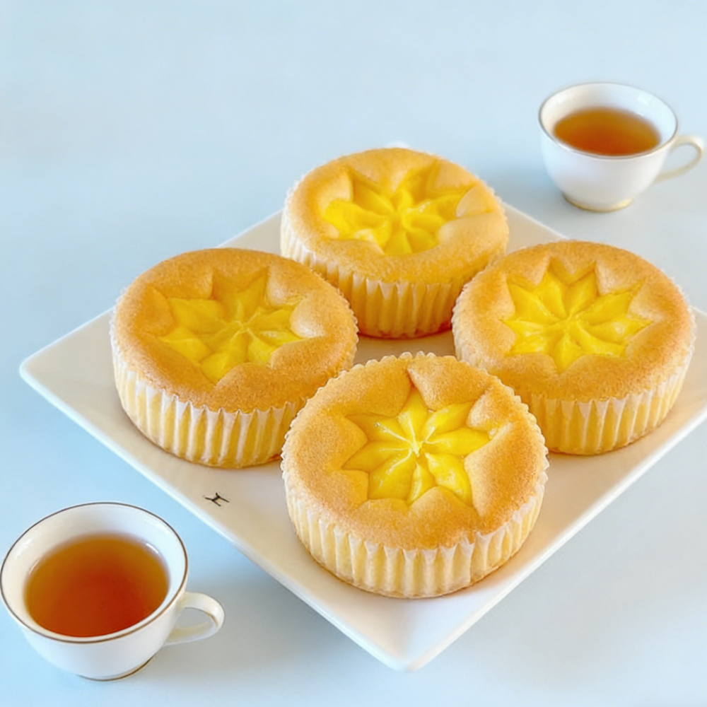1.11LB/1bag(Includes 7 packages) Mango Flavor French Egg Tart,Tropical Sweetness Perfect for Afternoon Tea, Dessert Tables, or a Taste of Vacation