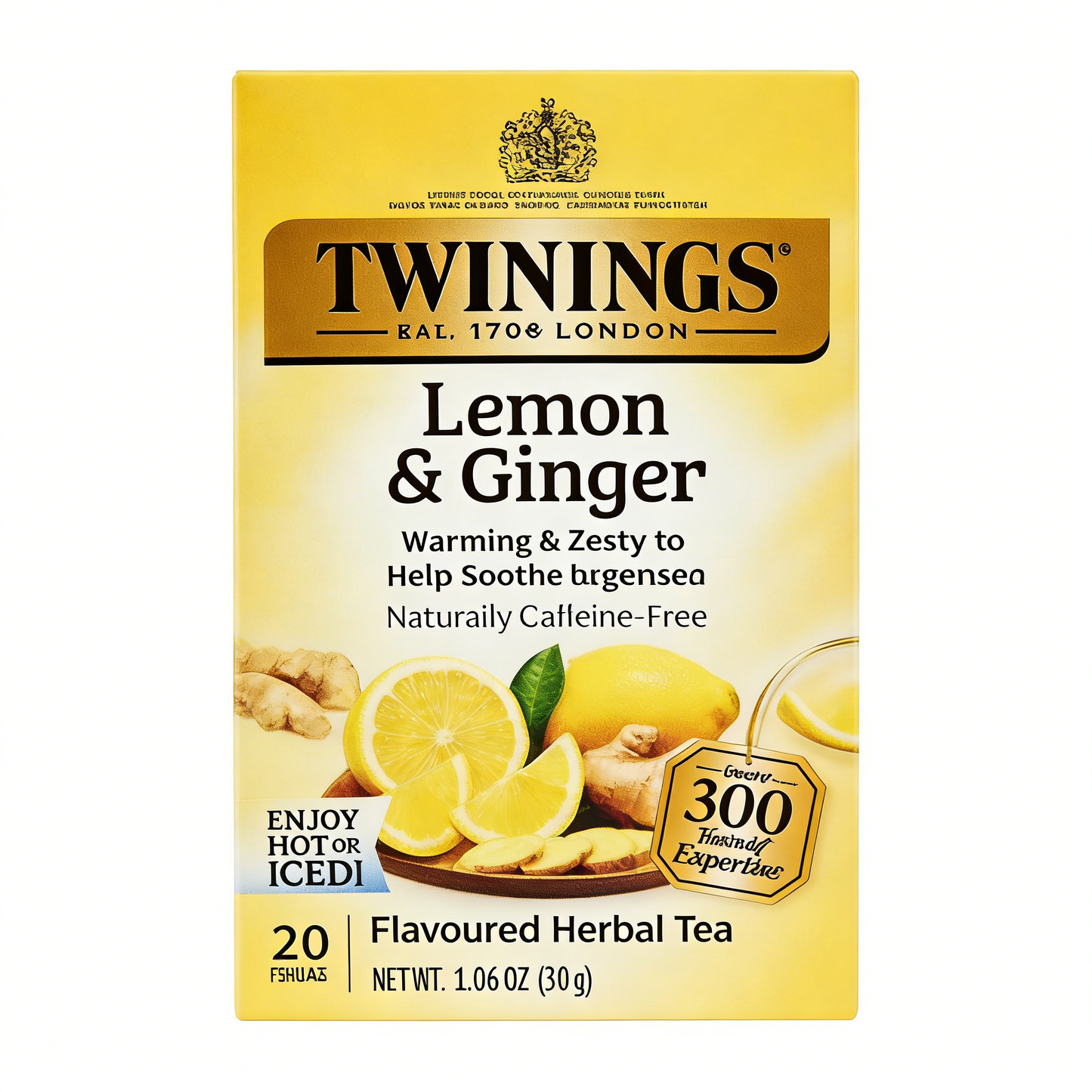 1.06 oz，0.07，1Boxed，Twinings Lemon Ginger Herbal Tea（20 Bag），Christmas gifts
