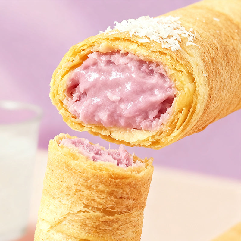 14.11oz/1bag Taro Milk Egg Roll Crispy,Party Snacks