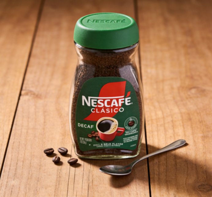 1.10lb(1Bottled)Nestle Nescafe Clasico Decaf（Decaf version）Instant Black Coffee（Dark Roast),Christmas Gifts，Party Snacks