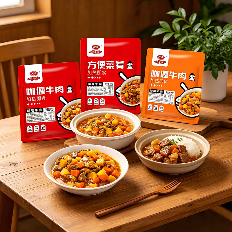 Instant Beef Topping-Just Heat & Serve,Tomato Beef/Curry Beef/Potatoes Beef,Three flavors