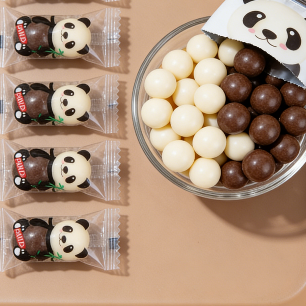 1.01LB/bag Share Panda-shaped Maltesers Chocolate Balls, Cute Panda-Shaped Chocolate Malt Balls with Crispy Centers, Fun & Crunchy, Perfect Shareable Treat for Parties, Gifts, and Chocolate Lovers of All Ages