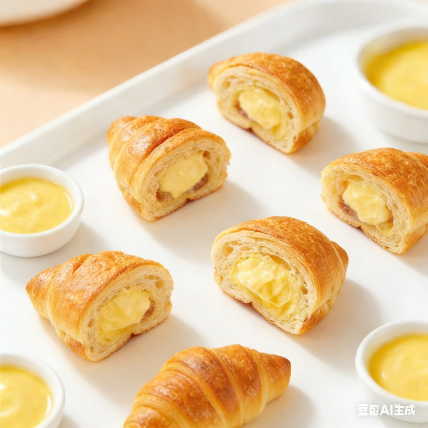 12.06oz/bag Explosive Croissant,Three flavors,Flaky & Buttery Multi-Layered Pastry with Rich Cream Filling, Perfect On-the-Go Breakfast or Indulgent Dessert