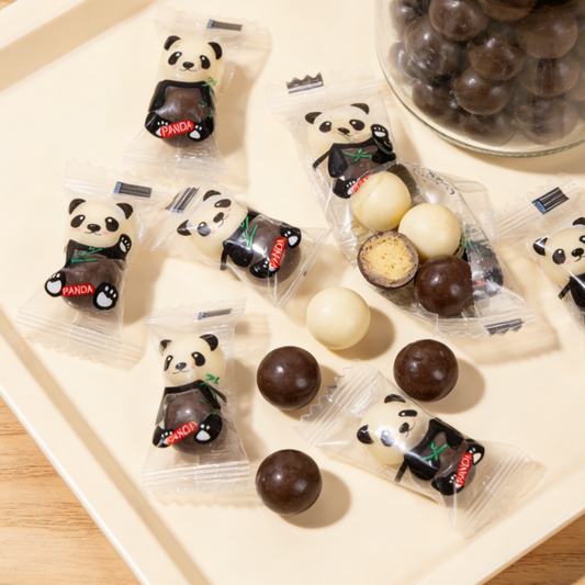 1.01LB/bag Share Panda-shaped Maltesers Chocolate Balls, Cute Panda-Shaped Chocolate Malt Balls with Crispy Centers, Fun & Crunchy, Perfect Shareable Treat for Parties, Gifts, and Chocolate Lovers of All Ages