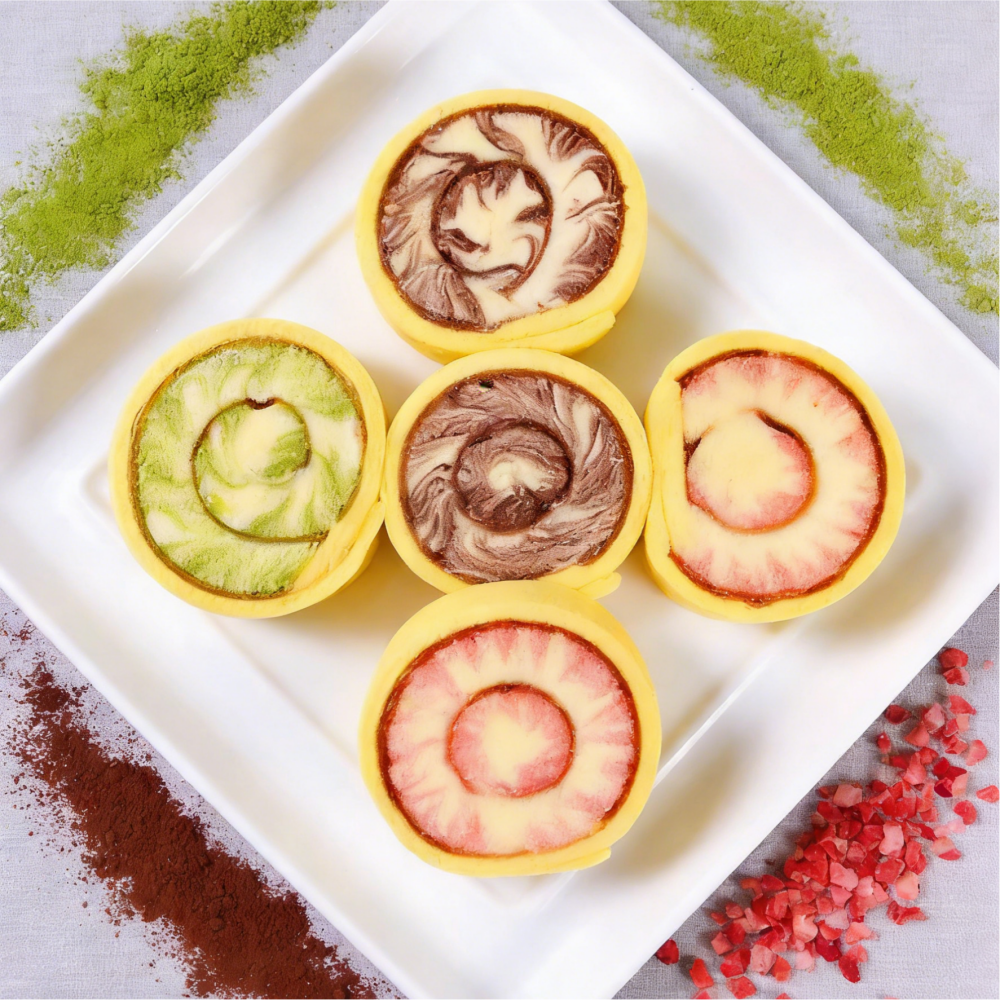 1.1LB Swiss Roll Earl Gray Tea Bread Breakfast Alternative Animal Cream Cake,Cake Roll with Light Animal Cream,Less Sweet, Elegant Choice for Breakfast, Afternoon Tea, or Dessert