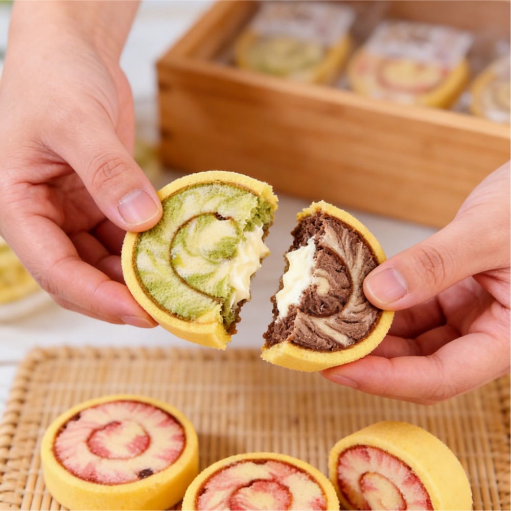 1.1LB Swiss Roll Earl Gray Tea Bread Breakfast Alternative Animal Cream Cake,Cake Roll with Light Animal Cream,Less Sweet, Elegant Choice for Breakfast, Afternoon Tea, or Dessert