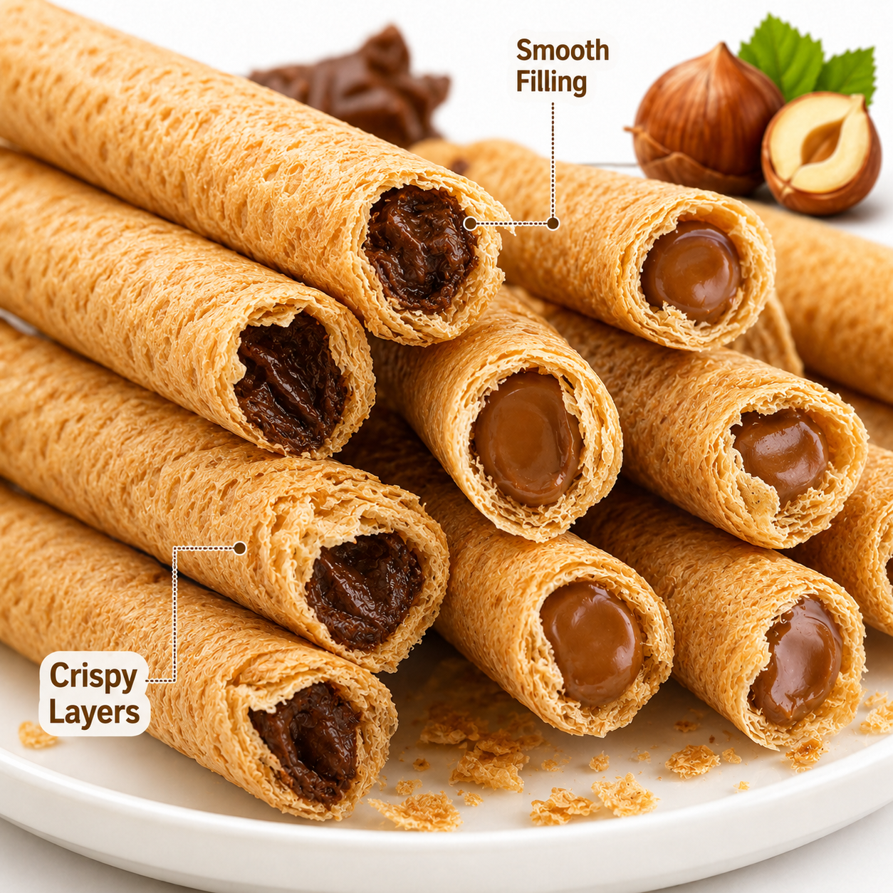 Chocolate Sandwich Rolls,Chocolate Flavor and Hazelnut Chocolate Flavor,3.57oz