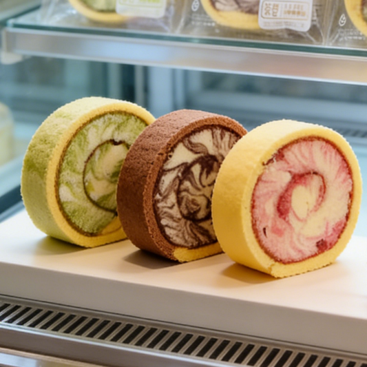 1.1LB Swiss Roll Earl Gray Tea Bread Breakfast Alternative Animal Cream Cake,Cake Roll with Light Animal Cream,Less Sweet, Elegant Choice for Breakfast, Afternoon Tea, or Dessert