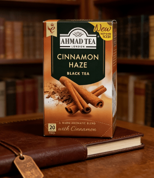 1.41 oz（1Boxed）AHMAD TEA（Yaman Tea）Cinnamon Haze Black tea bags with cinnamon flavor，Christmas Gifts，Christmas Snacks，New Year Snacks，Party Snacks