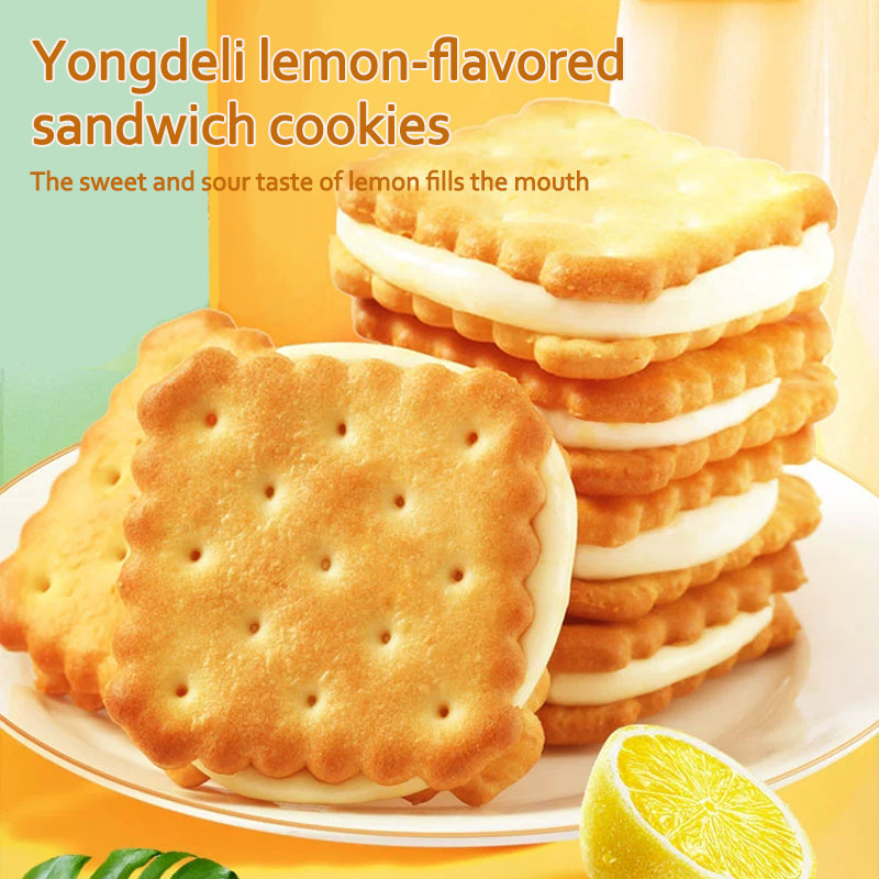 11.6oz/1bag(Includes 10 packages) [Yongdeli] Lemon Flavor Sandwich Cookies