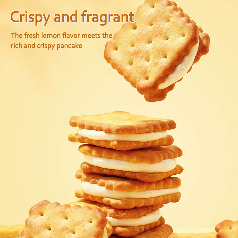 11.6oz/1bag(Includes 10 packages) [Yongdeli] Lemon Flavor Sandwich Cookies