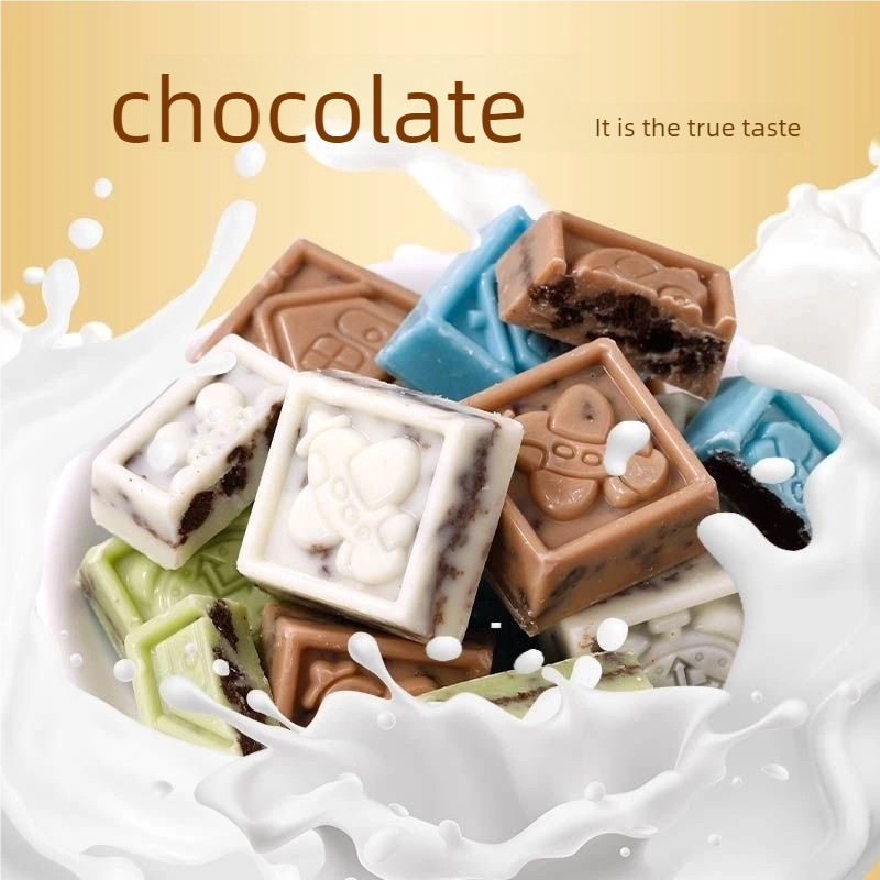 8.17oz/1boxed [Qiaoyuan] Chocolate,Blueberry Flavor、White Chocolate、Cookie Caramel Flavor、Cookie Matcha Flavor，Four flavors