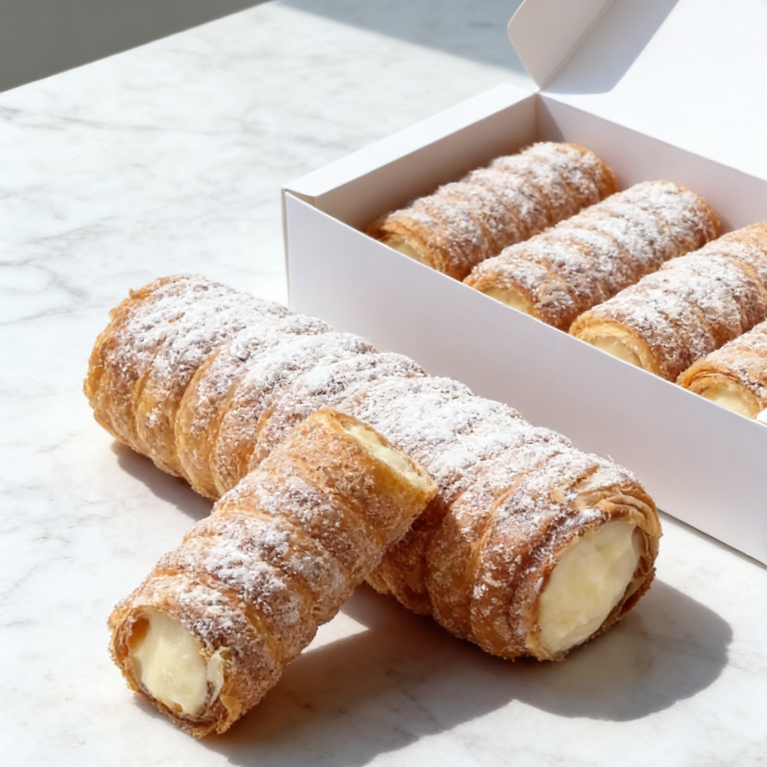 1.48LB (Includes 8 packages) Cream roll,with Rich Vanilla Cream Filling, Classic Indulgent Snack Perfect for Dessert, Coffee Break, and Sharing