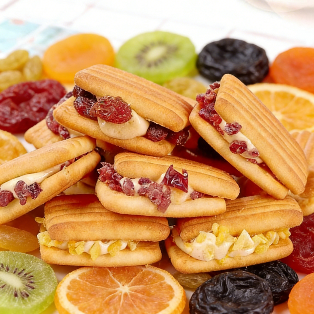 7.39oz/1bag Milk Crisp Nougat Filled Cookies,Crispy Cookie Sandwiches Filled with Chewy Milk Nougat, Sweet, Milky & Crunchy, A Satisfying Treat for Any Time