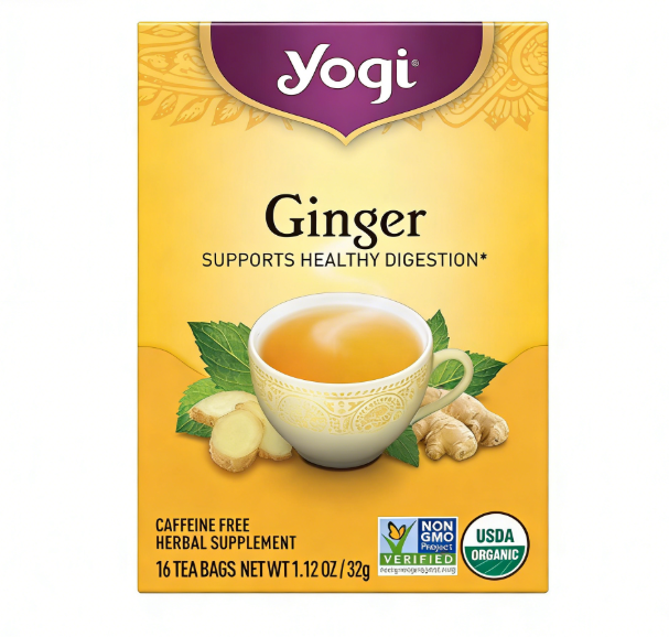 1.13 oz（1Boxed）Yogi  Ginger（Ginger）Herbal Tea	,Christmas Gifts，Christmas Snacks，New Year Snacks，Party Snacks
